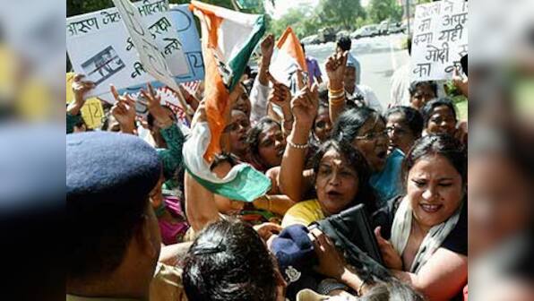 All India Mahila Congress activists stage stir at Jantar Mantar, slam Centre for 'anti-women' policies