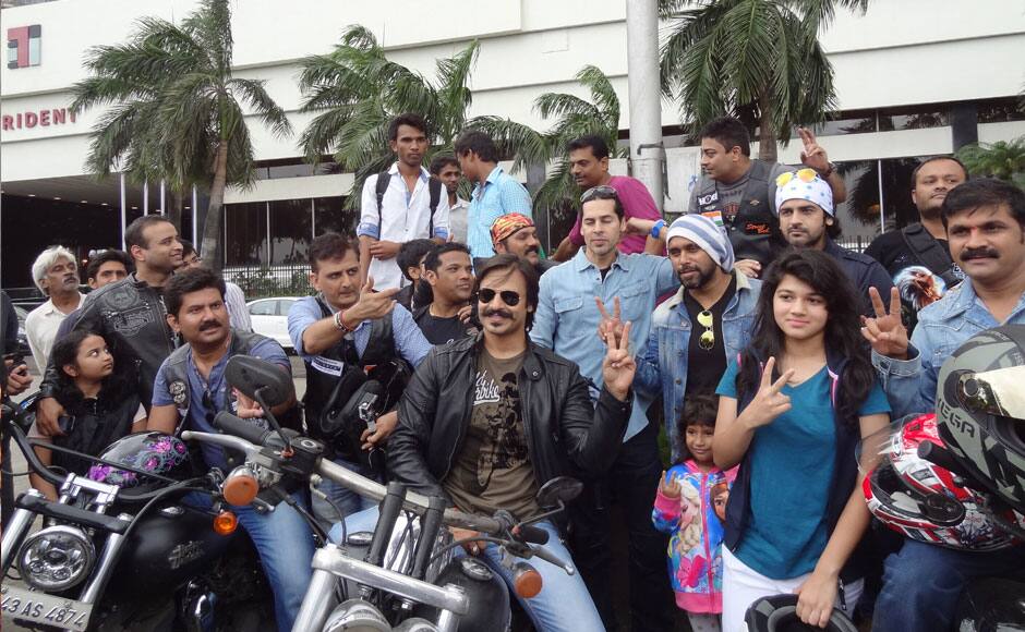 The HOGs 'Save The Girl Chid Ride' - Vivek Oberoi, MLA Sachin Ahir, Arjan Bajwa & Dino Morea. Firstpost