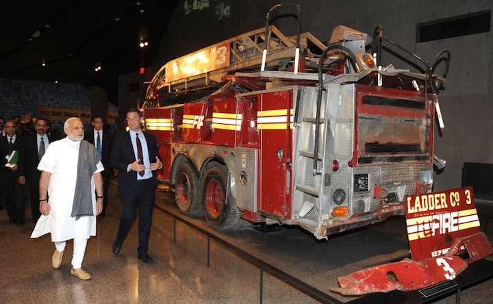 Photos: Narendra Modi pays homage to terror victims at the 9/11 Memorial