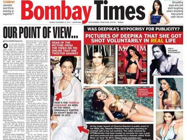 The Bombay Times page one.