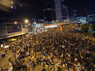 Umbrella revolution: Protesters spend peaceful night in Hong Kong  Umbrella revolution: Protesters spend peaceful night in Hong Kong
