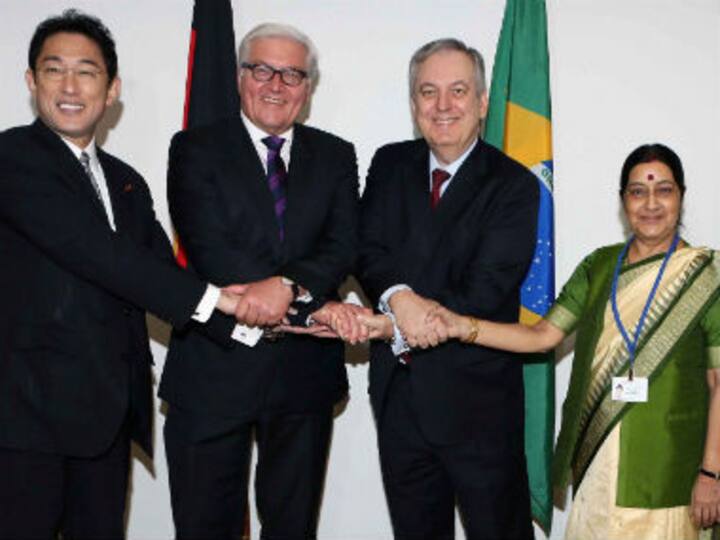 Sushma Swaraj discusses UN Security Council reforms with counterparts Sushma Swaraj discusses UN Security Council reforms with counterparts