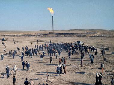 In this April, 1975 file photo, Syria opens its fourth oil field at Jbeissah, 19 miles west of the Iraq Border. AP