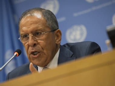 Russian foreign minister Sergei Lavrov at the UNGA meet on Saturday. Reuters