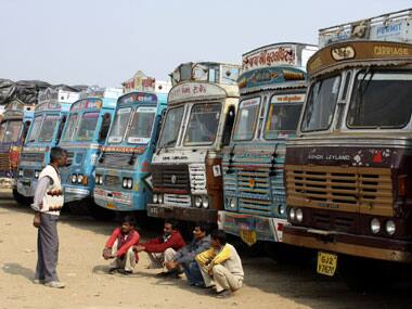 Around 1500 trucks were stuck on the way to flood-hit Kashmir. Reuters