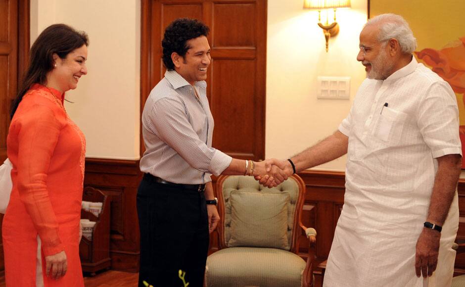 minent Sports Person, Shri Sachin Tendulkar calls on the Prime Minister, Shri Narendra Modi, in New Delhi on October 16, 2014. PIB