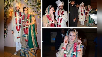 Here comes the bride: Dia Mirza marries Sahil Sangha, decks up in a Ritu Kumar lehenga 