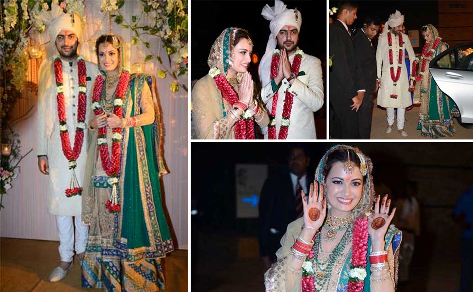 Here comes the bride: Dia Mirza marries Sahil Sangha, decks up in a Ritu Kumar lehenga  Here comes the bride: Dia Mirza marries Sahil Sangha, decks up in a Ritu Kumar lehenga