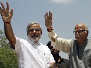 LK Advani (right) with PM Narendra Modi. Agencies