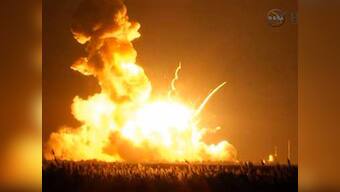 Watch: Soon after takeoff, Nasa's unmanned supply rocket Antares explodes