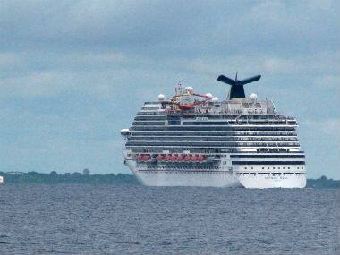 The cruise ship Carnival Magic on which the suspected Ebola patient is believed to be travelling is seen. AP 