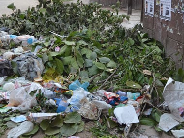 Garbage lying outside Valmiki Sadan. Tarique Anwar/Firstpost