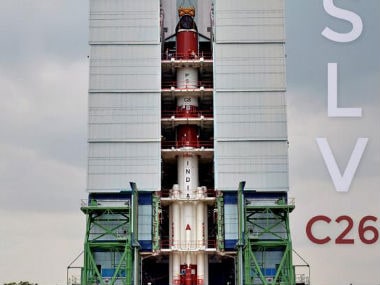 PSLV C26 with the IRNSS 1C system ahead of the launch. Image ISRO Twitter.