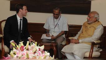 Image of the day: Facebook's Zuckerberg connects with PM Modi offline 