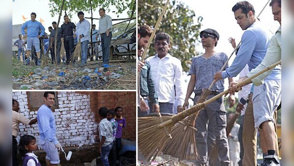 Yeh Dekho photos! Salman Khan cleans Karjat village as part of Swachh Bharat campaign