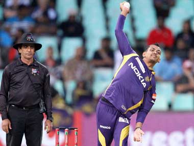 Blow to KKR: Sunil Narine suspended from bowling in CLT20 final Blow to KKR: Sunil Narine suspended from bowling in CLT20 final