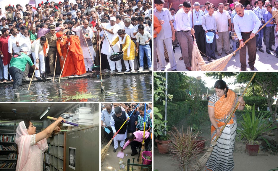 PM's 'Swachh Bharat': Smriti Irani to Rajnath, here are broom-wielding ministers