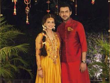 Dia Mirza sports Ritu Kumar outfit at pre-wedding function Dia Mirza sports Ritu Kumar outfit at pre-wedding function