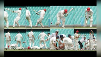 After sustaining severe head injury from a bouncer strike, Phillip Hughes dies