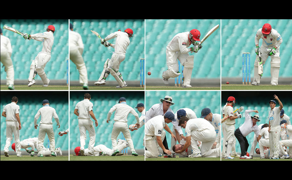 After sustaining severe head injury from a bouncer strike, Phillip Hughes dies After sustaining severe head injury from a bouncer strike, Phillip Hughes dies