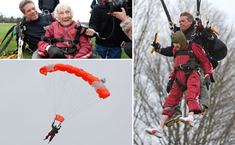 Photos Meet The Us Granny Who Went Skydiving On Her 100th Birthday World News Firstpost 0466