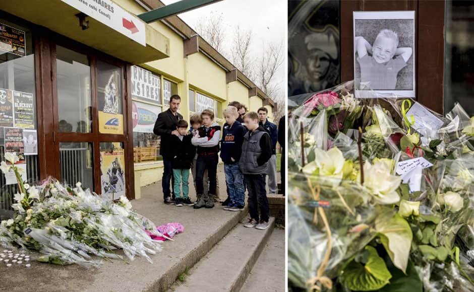 Photos People mourn death of a boy killed by a puck at an ice hockey