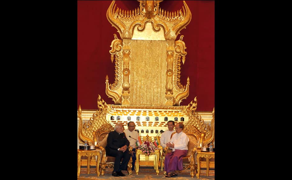 The Prime Minister, Shri Narendra Modi calling on the President of Myanmar, Mr. U. Thein Sein, at Nay Pyi Taw, Myanmar on November 11, 2014. PIB