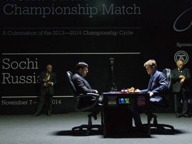 Anand takes on Carlsen in Sochi for the Chess World C'ship. AP