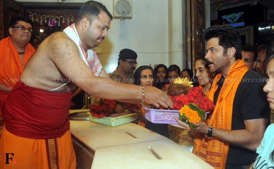 Anil Kapoor offering prasad at the temple. Sachin Gokhale/Firstpost Anil Kapoor offering prasad at the temple. Sachin Gokhale/Firstpost