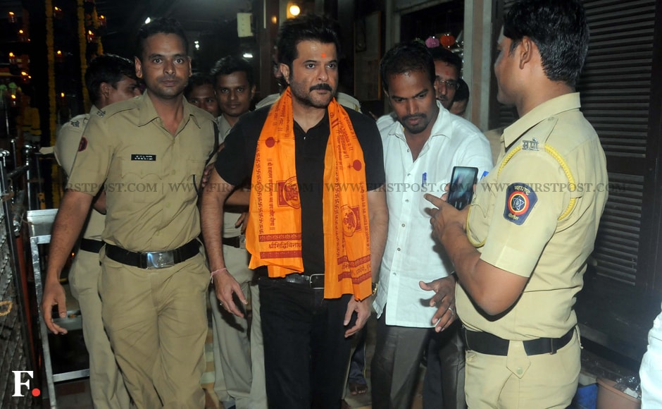Given how crowded the temple usually is, Anil Kapoor had to be escorted out by police personnel in order to ensure his safety. Sachin Gokhale/Firstpost Given how crowded the temple usually is, Anil Kapoor had to be escorted out by police personnel in order to ensure his safety. Sachin Gokhale/Firstpost