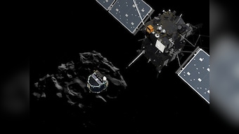 European Space agency releases 1st picture from comet, says lander is 'stable'