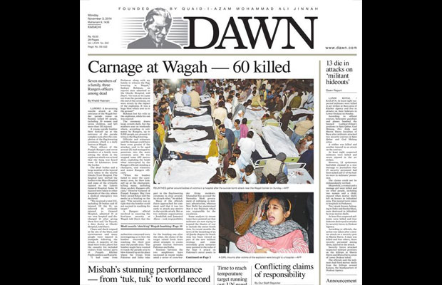 Carnage at Wagah: How Pakistani newspapers reported the blast Carnage at Wagah: How Pakistani newspapers reported the blast