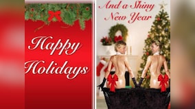Ellen DeGeneres and Portia de Rossi spoof Kim's butt act for their Xmas card