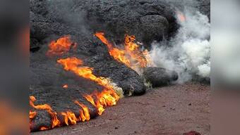 Slow moving lava enters Hawaii town, damages property