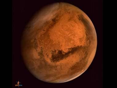 An image of Mars sent by Mangalyaan. PTI