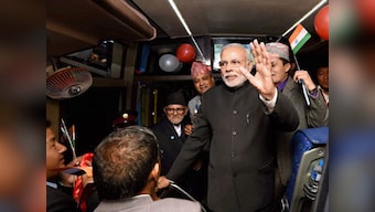 Modi, Nepal PM flag off first ever Kathmandu-Delhi bus service