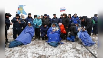 Trip back to earth: International crewmen leave space station 