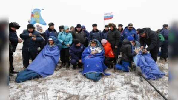 Trip back to earth: International crewmen leave space station 