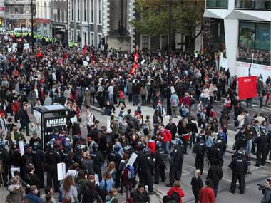 AMU students march against proposed BJP event AMU students march against proposed BJP event