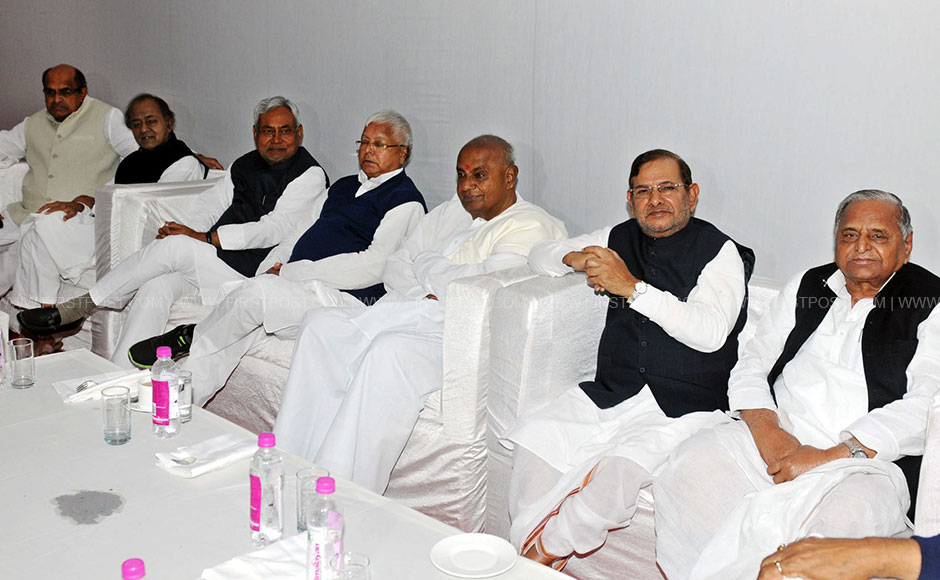 Photos: Nitish, Lalu, Mulayam meet to form the Janata Parivar alliance Photos: Nitish, Lalu, Mulayam meet to form the Janata Parivar alliance