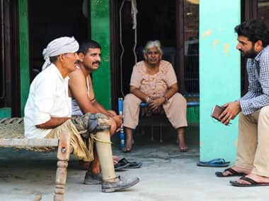 Jaspal Singh’s right leg was amputated after a shell fired by Pakistani troopers exploded few meters in a farm where he was working. Sameer Yasir 