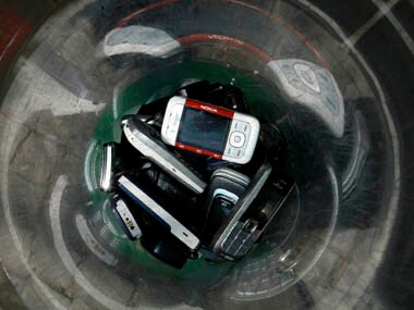 A container with used Nokia and other mobile phones and electronical waste is seen at the entrance of Prague Zoo A container with used Nokia and other mobile phones and electronical waste is seen at the entrance of Prague Zoo