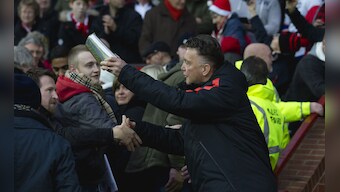 Taskmaster Van Gaal turns Santa Claus for surprised Man United fans