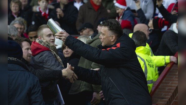 Taskmaster Van Gaal turns Santa Claus for surprised Man United fans