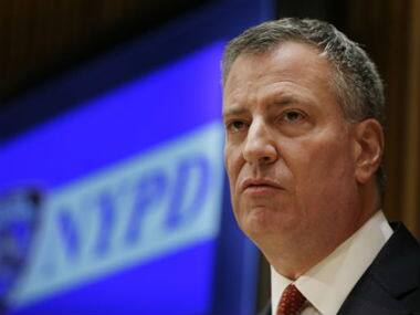 New York mayor during a press conference. AP
