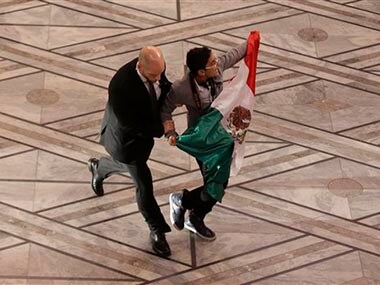 Mexican protester gatecrashes Nobel event asking Malala to talk about missing students