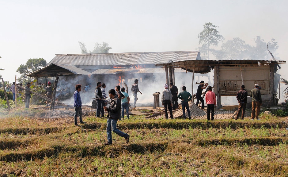 Photos: In Village Worst Hit By Assam Violence, Houses Burn, Hundreds ...