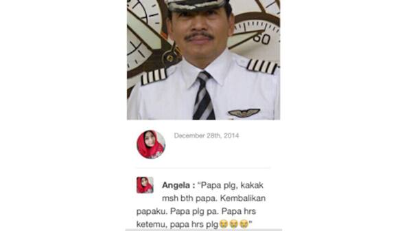 'Papa, come back home, I need you', pleads daughter of missing AirAsia QZ8501 pilot