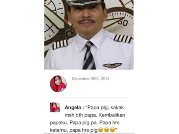'Papa, come back home, I need you', pleads daughter of missing AirAsia QZ8501 pilot