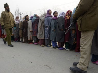 File image of voters in Jammu and Kashmir. AFP.